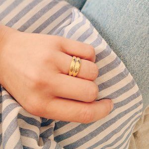 Donna 925 gold plated adjustable ring